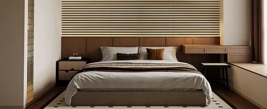 Interior Design Material Wood PVC Veneer Pet WPC MDF Board Wood Sound Fluted 3D Printed Wooden Slat Acoustic Wall Panel for Living Room