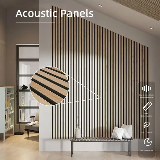 Hot Sales Noise Absorbing Material Wood Design MDF Board Fireproof Acoustic Wall Panel for European Market